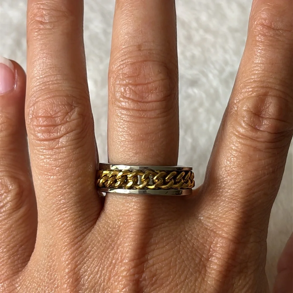 NEW Cuban Link 18k Gold Filled Ring
